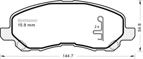 Комплект тормозных колодок, дисковый тормоз 884
