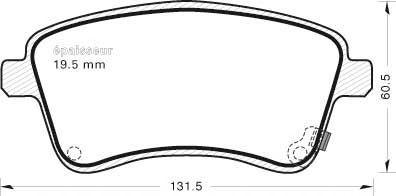 Комплект тормозных колодок, дисковый тормоз 1032