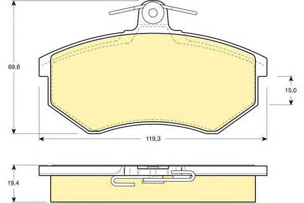 Комплект тормозных колодок, дисковый тормоз 6108261