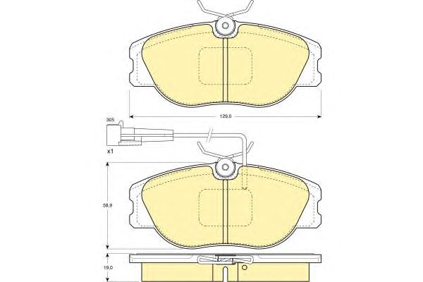 Комплект тормозных колодок, дисковый тормоз 6110521