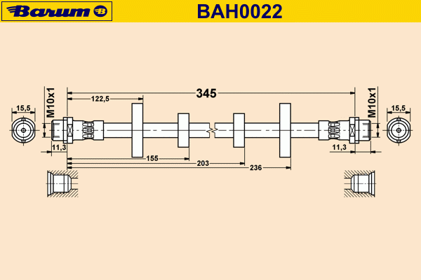 Ελαστικός σωλήνας φρένων BAH0022