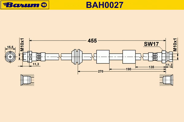 Тормозной шланг BAH0027