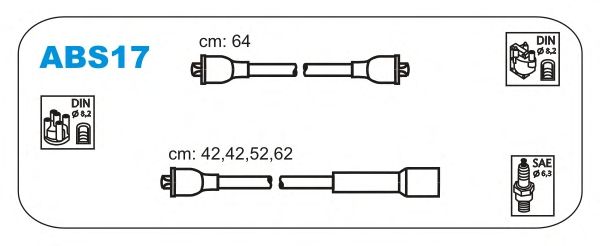 Комплект проводов зажигания ABS17