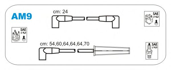 Комплект проводов зажигания AM9