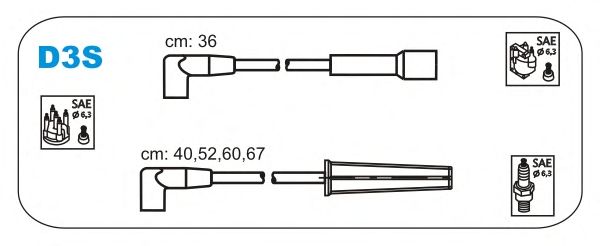 Комплект проводов зажигания D3S