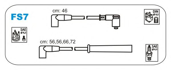 Комплект проводов зажигания FS7