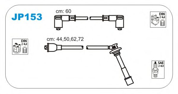 Комплект проводов зажигания JP153
