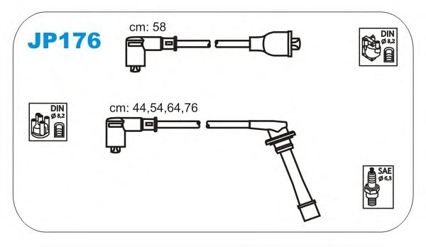 Комплект проводов зажигания JP176