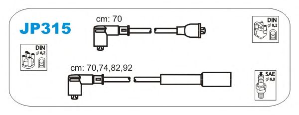 Комплект проводов зажигания JP315