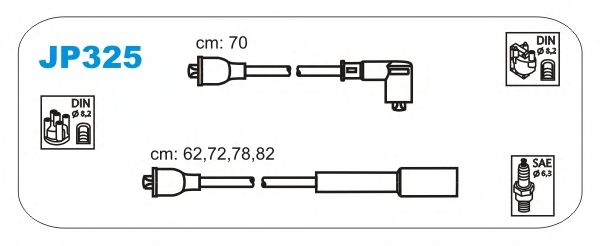 Комплект проводов зажигания JP325