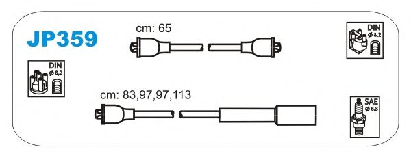 Комплект проводов зажигания JP359