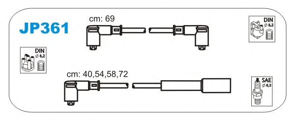 Комплект проводов зажигания JP361