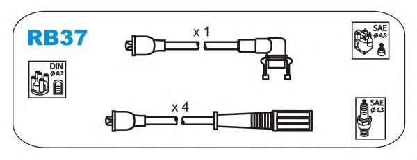 Комплект проводов зажигания RB37
