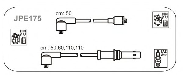 Комплект проводов зажигания JPE175