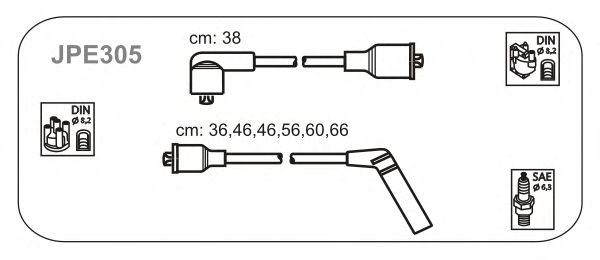 Комплект проводов зажигания JPE305