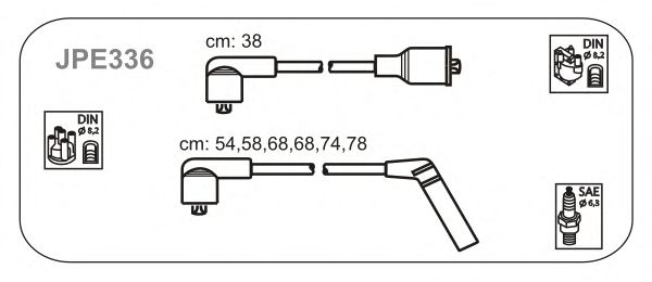 Комплект проводов зажигания JPE336