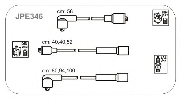 Комплект проводов зажигания JPE346