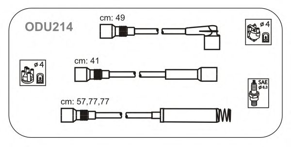 Комплект проводов зажигания ODU214