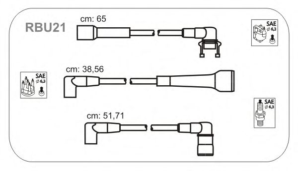 Комплект проводов зажигания RBU21