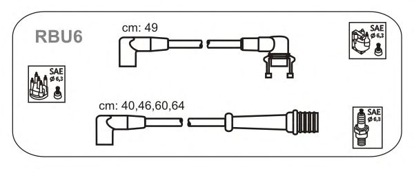 Комплект проводов зажигания RBU6