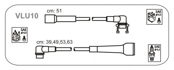 Комплект проводов зажигания VLU10