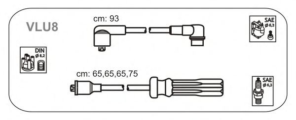 Комплект проводов зажигания VLU8