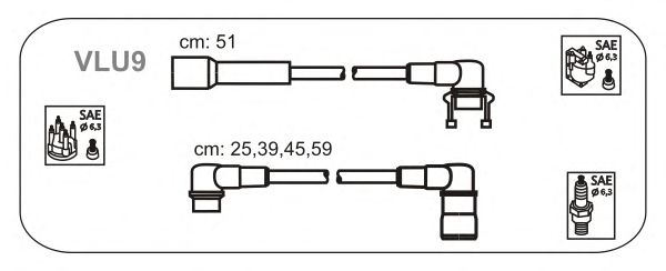 Комплект проводов зажигания VLU9