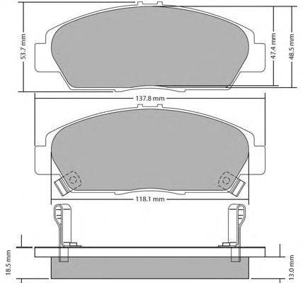 Комплект тормозных колодок, дисковый тормоз FBP-0302