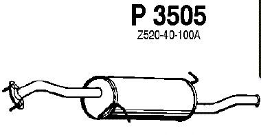 Panela de escape traseira P3505
