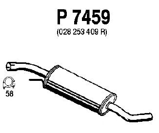 Средний глушитель выхлопных газов P7459