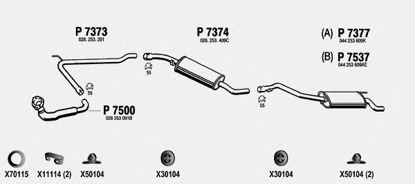 Exhaust System VW078