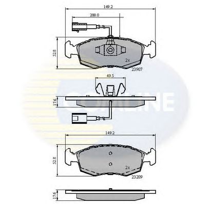 Комплект тормозных колодок, дисковый тормоз CBP12044