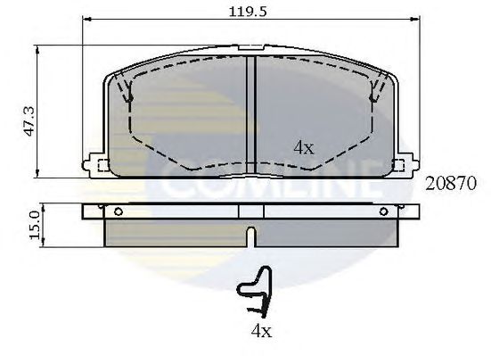 Комплект тормозных колодок, дисковый тормоз CBP3163