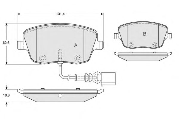 Комплект тормозных колодок, дисковый тормоз PF13591