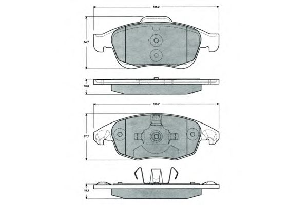 Комплект тормозных колодок, дисковый тормоз PF1484
