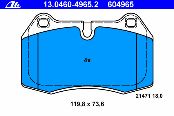 Комплект тормозных колодок, дисковый тормоз 13.0460-4965.2