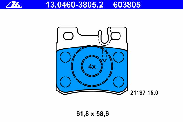 Kit de plaquettes de frein, frein à disque 13.0460-3805.2