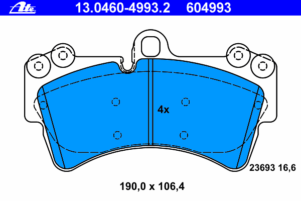 Brake Pad Set, disc brake 13.0460-4993.2