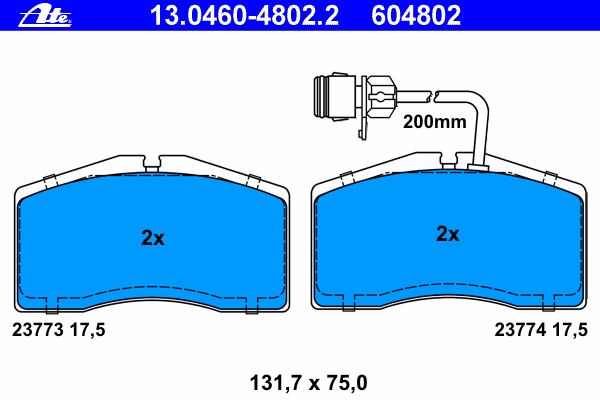 Kit de plaquettes de frein, frein à disque 13.0460-4802.2