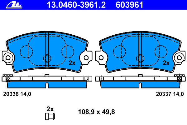 Комплект тормозных колодок, дисковый тормоз 13.0460-3961.2