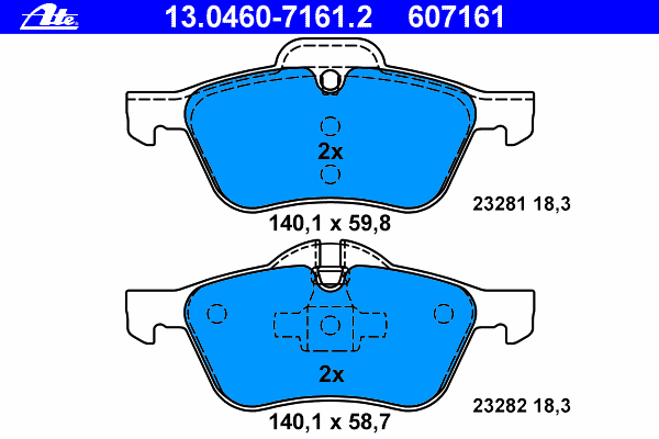 Brake Pad Set, disc brake 13.0460-7161.2