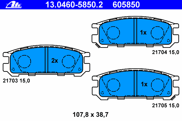 Комплект тормозных колодок, дисковый тормоз 13.0460-5850.2
