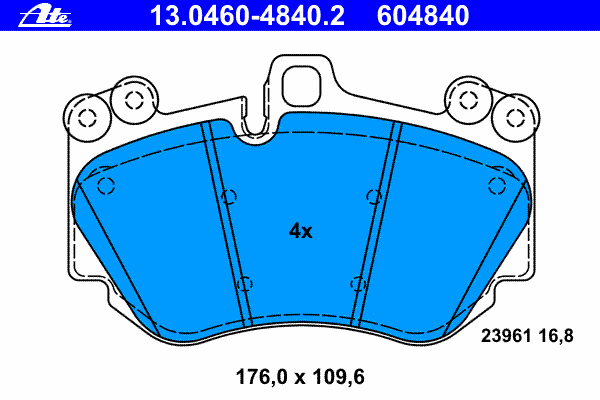Комплект тормозных колодок, дисковый тормоз 13.0460-4840.2