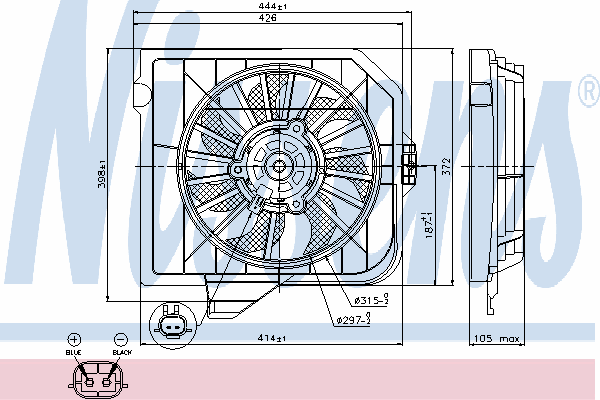 Ventilador, refrigeração do motor 85090