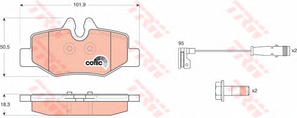 Комплект тормозных колодок, дисковый тормоз GDB1601
