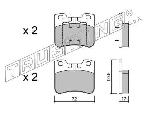 Комплект тормозных колодок, дисковый тормоз 062.2