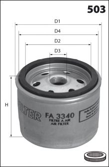 Luftfilter, kompressorindsugningsluft FA3340