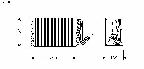 Evaporator, air conditioning BWV308