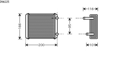 Permutador de calor, aquecimento do habitáculo DN6225