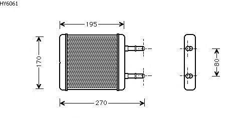 Permutador de calor, aquecimento do habitáculo HY6061